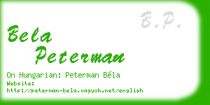 bela peterman business card